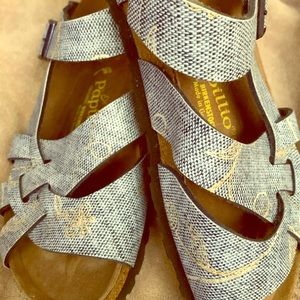 BIRKENSTOCK sandals: NEW. Denim-pattern!